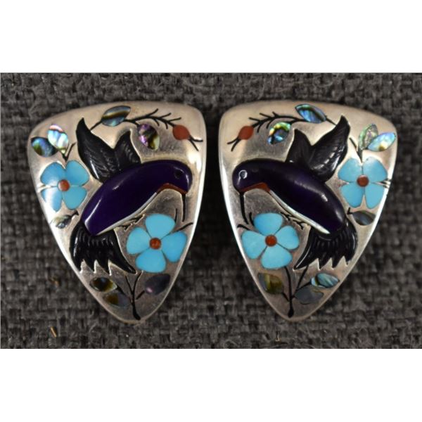 NAVAJO /ZUNI EARRINGS (JACOB & IRENE LIVINGSTON)