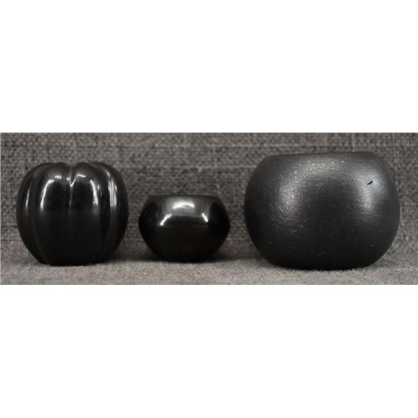 SANTA CLARA AND SAN ILDEFONSO POTTERY BOWLS (SIGNED)