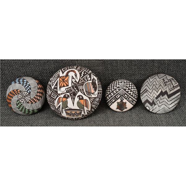 FOUR ACOMA POTTERY SEED JAR (D LEWIS)