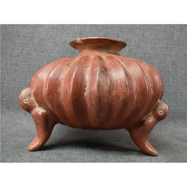 PRE-COLUMBIAN POTTERY TRI LEGGED VASE