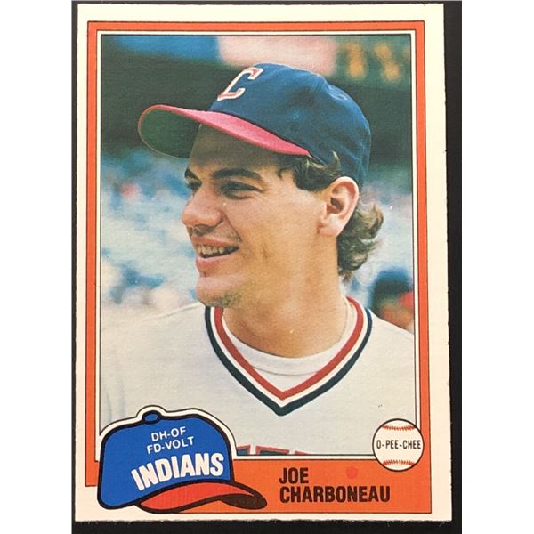 1981 O-PEE-CHEE JOE CHARBONEAU ROOKIE CARD