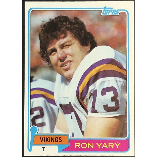 1981 TOPPS RON YARY (HOF)