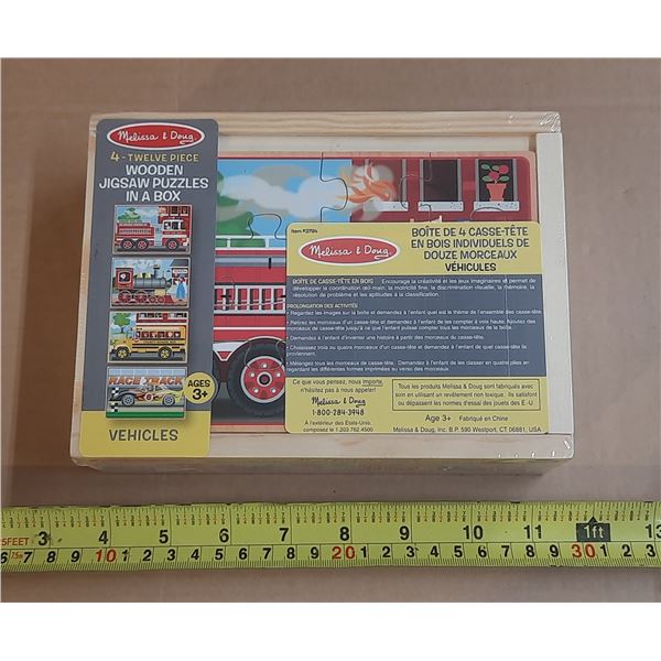 (4) New Melissa and Doug Wooden Puzzles.