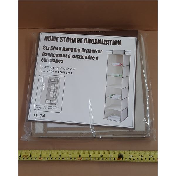New - Six Shelf Hanging Organizer.