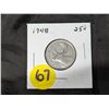 Image 1 : 1948 25 Cent Coin Silver