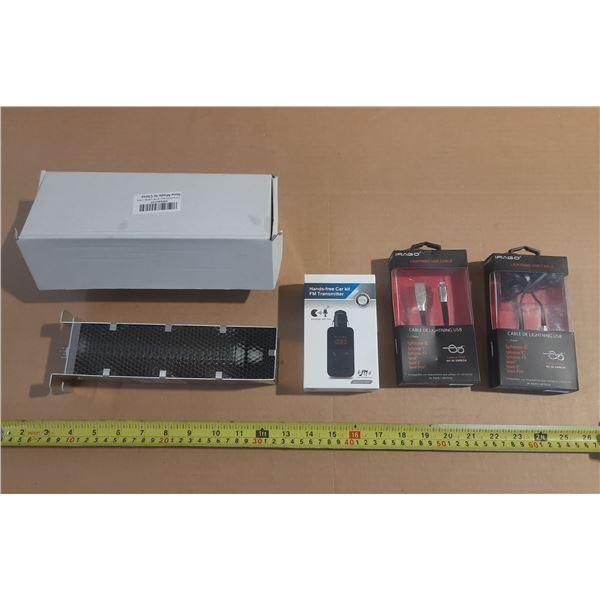 Leafinnerin Air Scrubber, Handfree Car Kit F.M Transmitter. (2) IRAGO Lightinging USB Cable. (New)