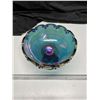 Image 2 : Vintage Indiana Glass Blue Carnival Glass Compote