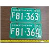 Image 1 : 2- 1969 sask license plates- f81- 364
