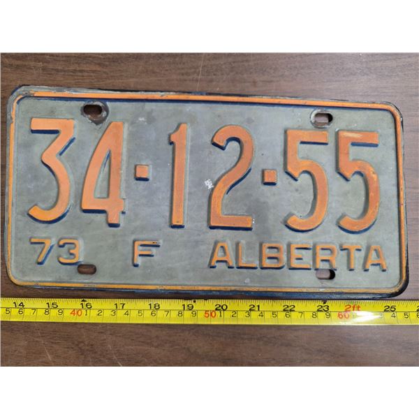 1973 alberta license plate- 34-12-85