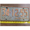 Image 1 : 1973 alberta license plate- 34-12-85