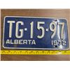 Image 1 : 1972 alberta license plate- TG-15-97