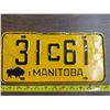 Image 1 : 1963 manitoba license plate- 31C61