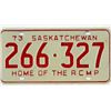 Image 1 : 1973 Saskatchewan Licence Plate.