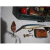 Image 2 : Vintage victor tackle box with fishing supplies