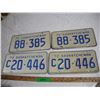 Image 1 : (2) pairs 1972 sk license plates