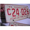 Image 5 : (2) pairs 1971, 73 sk license plates\