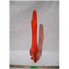 Image 1 : Vintage viking art glass persimmon orange tri foil leg toe swung vase (21.5 in tall)- not stamped