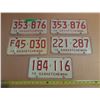 Image 1 : (5) 1975 Saskatchewan License Plates. (One Pair)