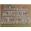 Image 1 : (6) 1975 Saskatchewan License Plates. (One Pair)