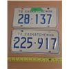 Image 1 : (2) Saskatchewan Plates 1972.