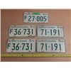 Image 1 : (5) 1970 Saskatchewan License Plates. (Two Pair)