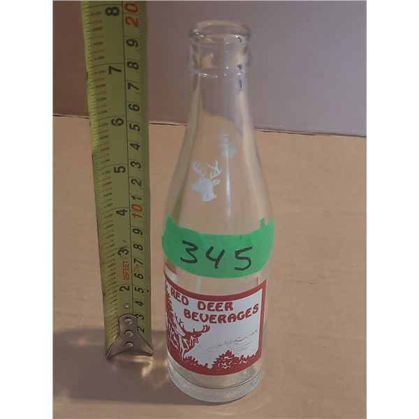 Red Dear Beverages Soda Bottle 8" Tall.