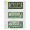 Image 1 : 1937, 1954, 1967, (2) 1973 Bank of Canada One Dollar.