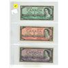 Image 1 : 1954 $1, $2, $10 Canadian Dollar.