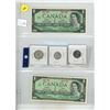 Image 1 : (2) 1967 $1, 1967 Canadian Silver 25 Cents and 10 Cents and 1967 Canadian 5 Cents Coin.