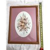 Image 1 : #540: Pressed flowers picture in a wooden frame. Outside measurements: 13.5” (34.5 cm) x 17