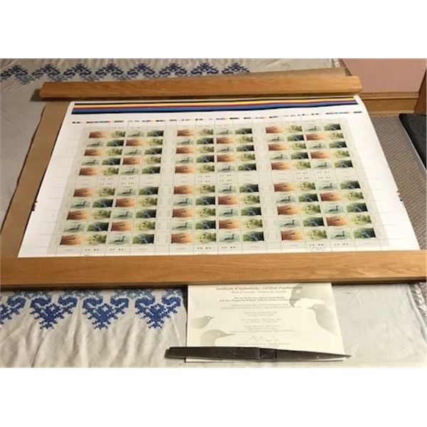 #545: Uncut pressed sheet of stamps. Birds: 120 x .46 = $55.20 face value.