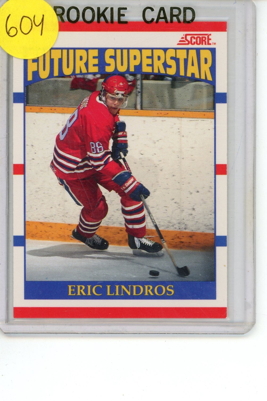 Eric Lindos Rookie 1990 Score #440 Eric Lindros Future Superstar Rookie Card