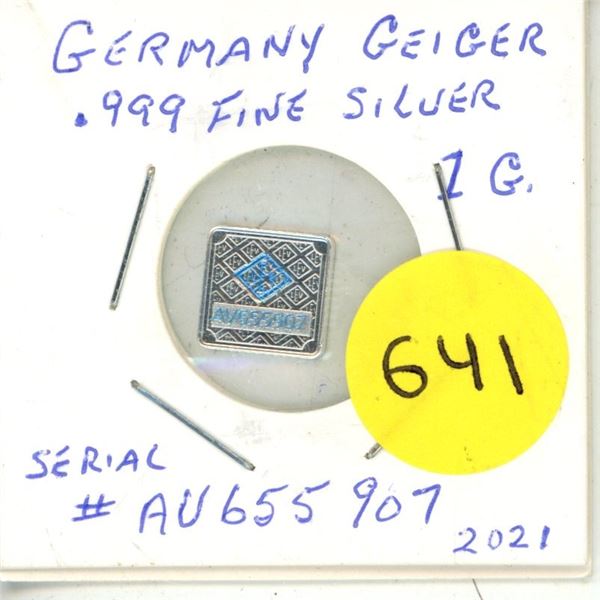 2021 Germany Geiger .999 Silver