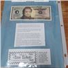 Image 2 : Binder Page Lot With over 300 Stamps, a Joke/Funny, One "Million Dollar Bill" With A celebrity Face,