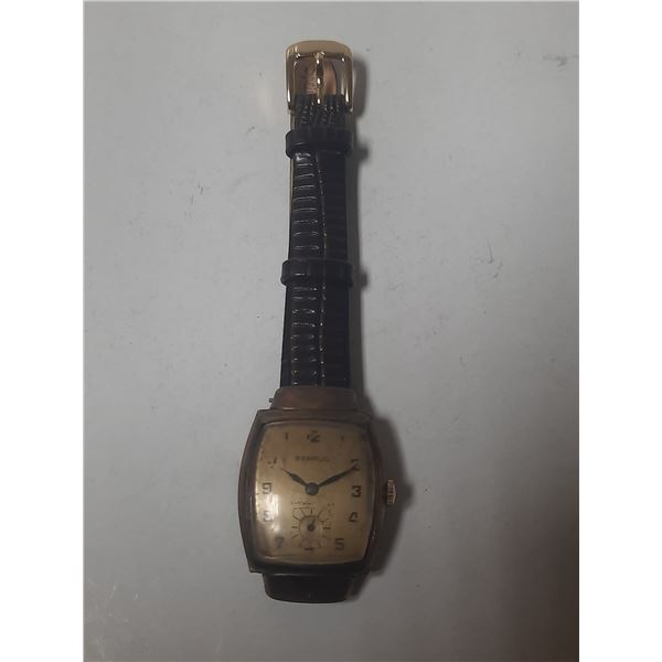 VINTAGE BENRUS 17J ART-DECO, SUB 2ND  M/W,  RUNS