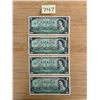 Image 1 : 4 in sequence Canadian Centennial $1 bills excellent condition