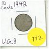 Image 1 : 1942 Canada Silver 10 Cents Coin.