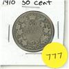 Image 1 : 1910 Canada Silver 50 Cents Coin.