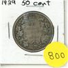 Image 1 : 1929 Canada Silver 50 Cents Coin.