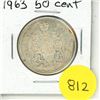 Image 1 : 1963 Canada Silver 50 Cents Coin.