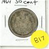 Image 1 : 1964 Canada Silver 50 Cents Coin.