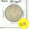 Image 1 : 1965 Canada Silver 50 Cents Coin.