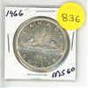 Image 1 : 1966 Canada Silver One Dollar Coin.