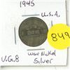 Image 1 : 1945 U.S.A. Five Cents Coin - War Nickel Silver.