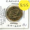 Image 1 : 2010 Saskachewan Roughriders - 100 Years - One Dollar Coin.