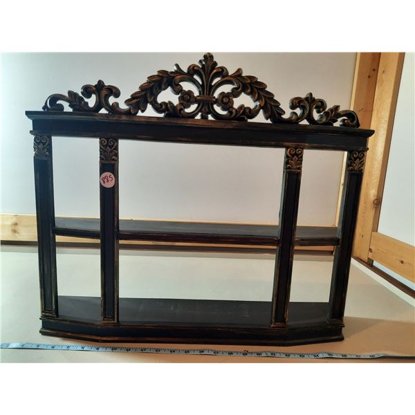 Plastic Shelf, Painted Black with Gold Detail