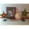 Image 4 : Matted Door Photo, Plaster Face Wall Décor, Star Tealight Holders