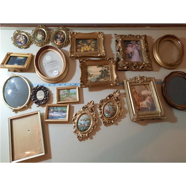 Assortment of Ornate Frames, Two have Curved Glass