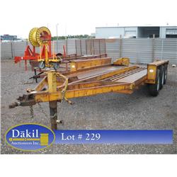 TRIPLE AXLE YELLOW EQUIPMENT TRAILER;