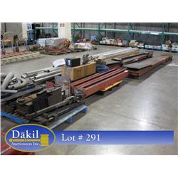 OPEN FRONT FOUR POST ALIGNMENT RACK W/TWO AIR ROLL JACKS;